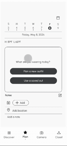 Calendar and outfit log walkthrough