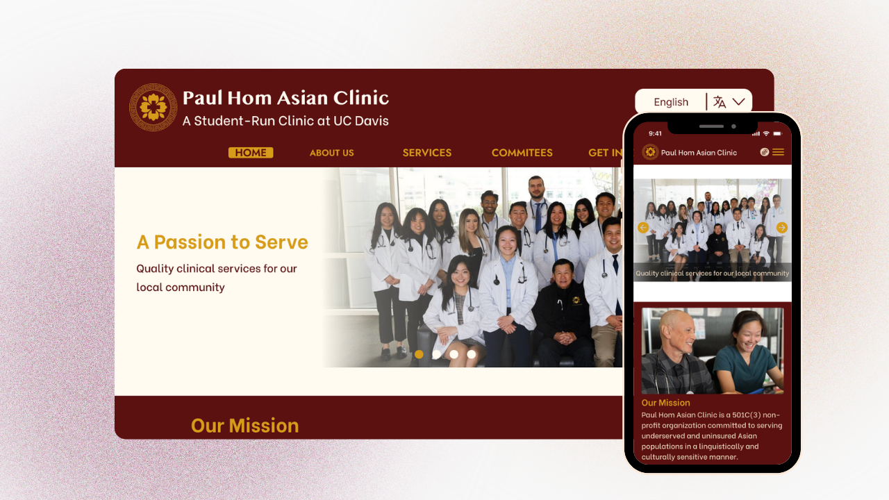 Paul Hom Asian Clinic website screens