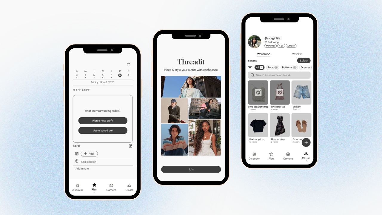Thread.It app screens